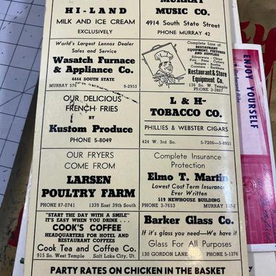 GREAT Collection of Salt Lake City Menus Circa 1950's 