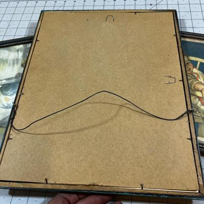 Vintage Framed Children's Prints Under Glass  