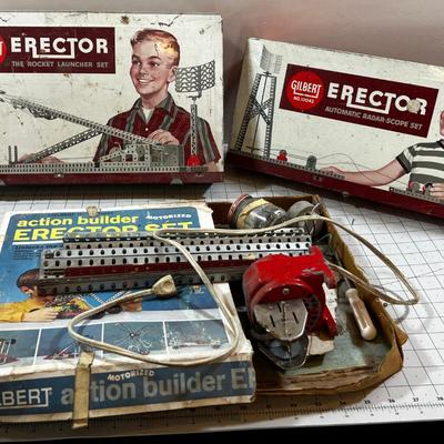 3 Separate Erector Sets 