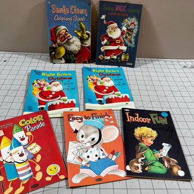 Vintage Holiday Coloring Books 