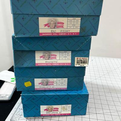 Madam Alexander Dolls (4) 8 " Tall: Scarlet, Prissy, Nancy Dawson and Majorette in the box. 