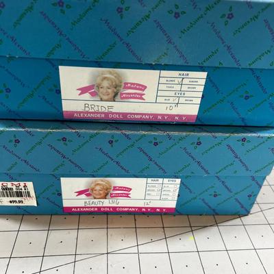 (2)  12" Madam Alexander 12"  Dolls BRIDE & BEAUTY 
