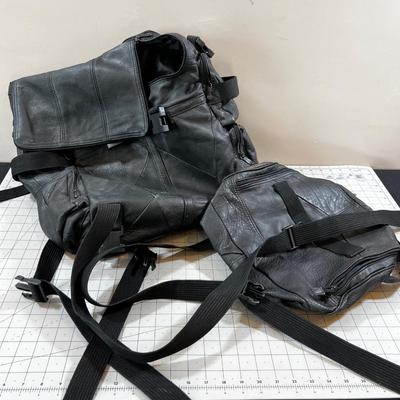 2  Black CARROLL Leather Bags 