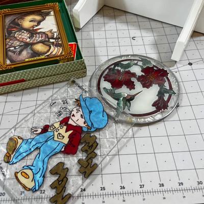 Decorative Item: Noel Candle, Music Box,  Frames, Plus Musical Framed Hummel