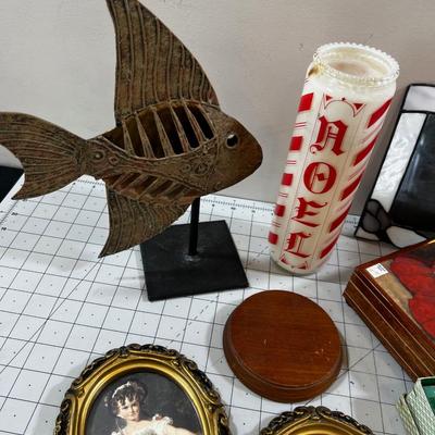 Decorative Item: Noel Candle, Music Box,  Frames, Plus Musical Framed Hummel