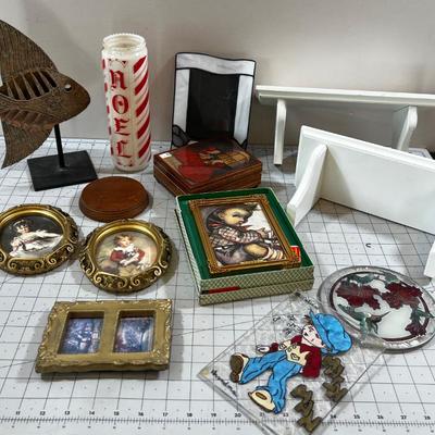 Decorative Item: Noel Candle, Music Box,  Frames, Plus Musical Framed Hummel