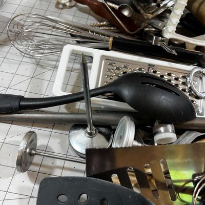 Large Box of Kitchen Utensils 