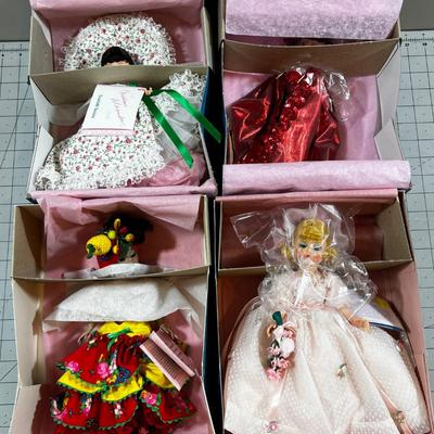(4) Madam  Alexander Dolls 10" Carmen Maranda, Trapeze, Flower Girls, Scarlet