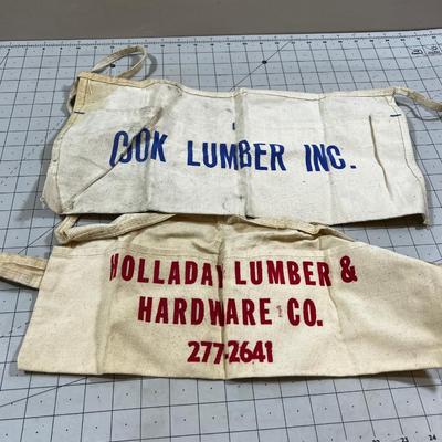 (2) Vintage Nail Aprons: Holladay and Cook Lumber 