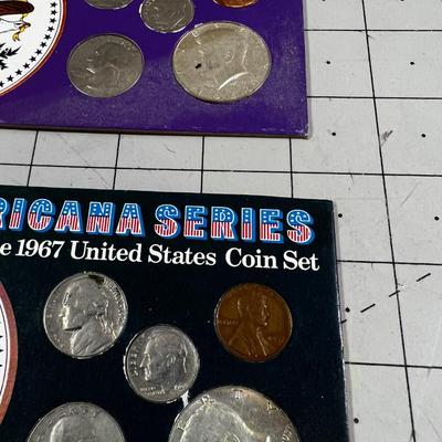 Coin Set from 1967 and 1966 Including (2) 40% Silver Half Dollars