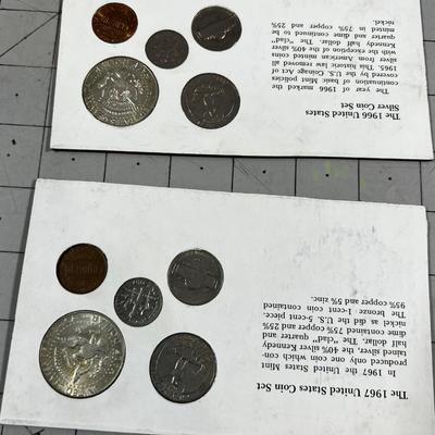 Coin Set from 1967 and 1966 Including (2) 40% Silver Half Dollars
