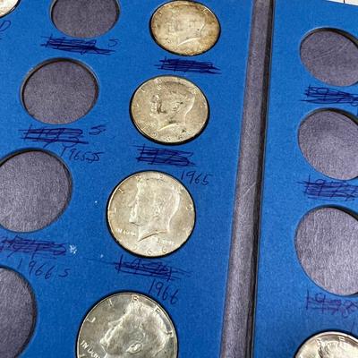 Kennedy Half Dollars 1964 to 1971 Partial Set 