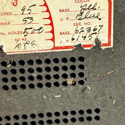 Vintage Punch Board, Not Punched