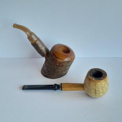 Vintage Corn Cob Tobacco pipe and Wooden Tobacco Pipe