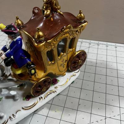 Dresden Horse and Carriage Figurine