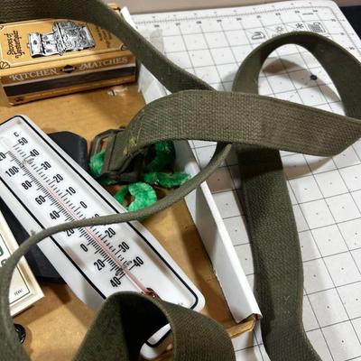 Box of Stuff: Canvas Straps Army Belt Thermometer