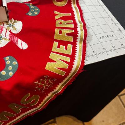 Tray of Vintage X-mas Ornaments Plus TREE Shirt from 60's & 70's 