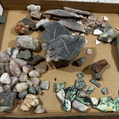More Rocks: Slices, Rose Quarts, Flint, Variscite