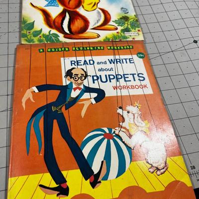 1960's Coloring Book, A few Pages Colored in each. 