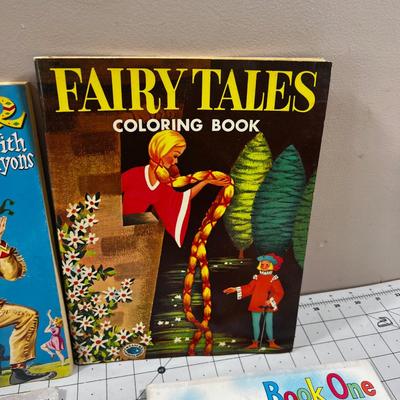 1960's Coloring Book, A few Pages Colored in each. 