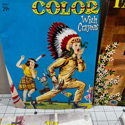 1960's Coloring Book, A few Pages Colored in each. 