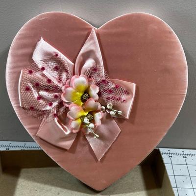 Valentines Heart Box with Satin Cover and Bow 