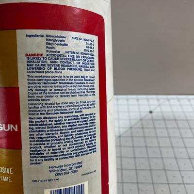 Hercules Unique Smokeless Shot Gun Powder Opened 