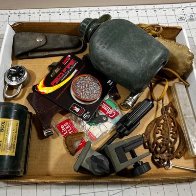 Miscellaneous Gear: Power Horn, Canteen, Bait Box