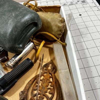 Miscellaneous Gear: Power Horn, Canteen, Bait Box