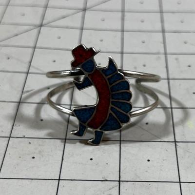 Hopi Kachina Silver Bracelet