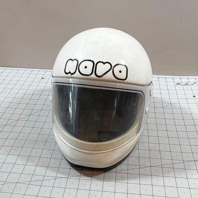 White NAVA Helmet Vintage