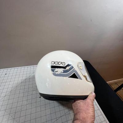 White NAVA Helmet Vintage