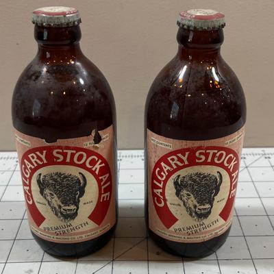 Vintage Beer Bottle (2) Calgary Stock Ale Bottles