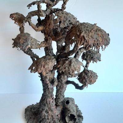 Solid Copper Tree sculptured art made from melting copper - The perfect Dr. Seuss tree!