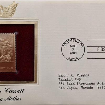Mary Cassatt Young Mother - Gold Stamp Replica First Day Cover