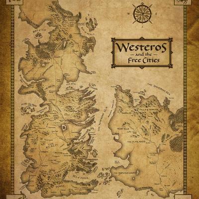 Westeros Cities Game Of Thrones Seven Kingdoms Map Prop Print