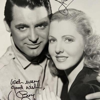 Cary Grant, Jean Arthur signed movie photo