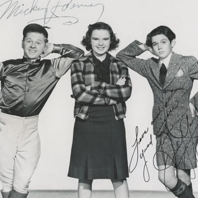 Mickey Rooney and Judy Garland signed photo