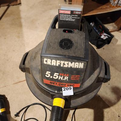 Craftsman 5.5 H.P. Wet Dry Vac tested Working with bags and Hoses