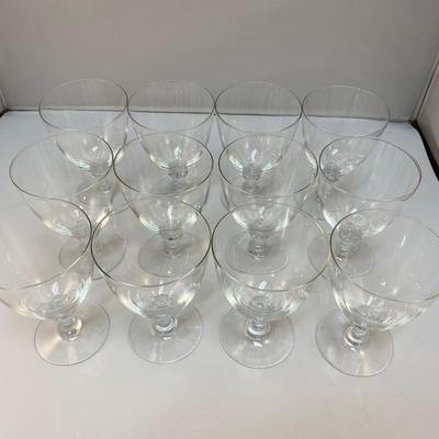 Set of 12 Small Water Goblet Wine Glasses Elegant Stemware