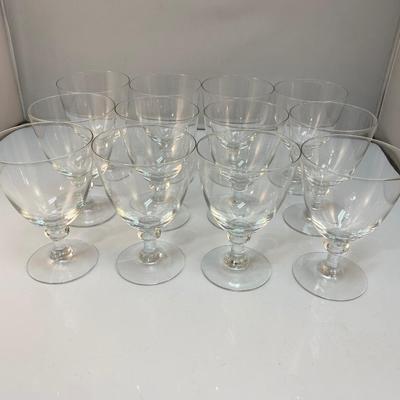 Set of 12 Small Water Goblet Wine Glasses Elegant Stemware