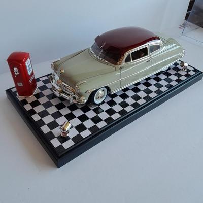 Hudson Hornet Die Cast Model Battery operated "in the spotlight" in Covered Display case.