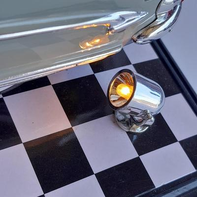 Hudson Hornet Die Cast Model Battery operated "in the spotlight" in Covered Display case.