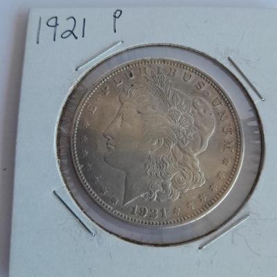 1921 P Morgan silver dollar