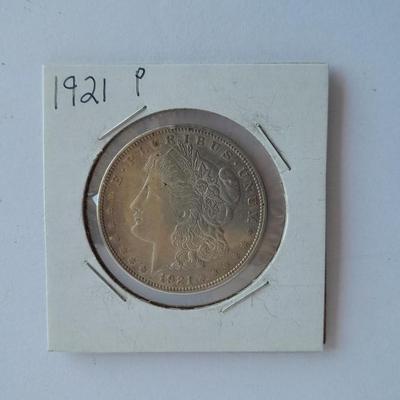 1921 P Morgan silver dollar
