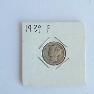 Five Liberty Dimes two 1936 P, a 1938P and two 1939 P,