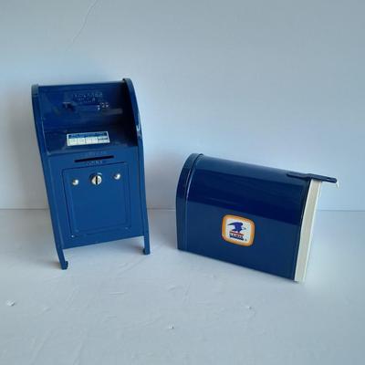 Metal United States Postal service collectible piggy banks Rural mailbox and City drop box Coin banks