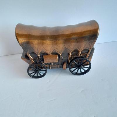 Diecast Covered wagon Coin Piggy bank Farmer's State Bank, Brush Colorado