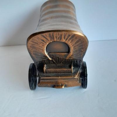Diecast Covered wagon Coin Piggy bank Farmer's State Bank, Brush Colorado