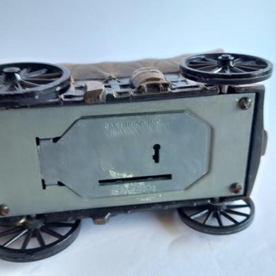 Diecast Covered wagon Coin Piggy bank Farmer's State Bank, Brush Colorado